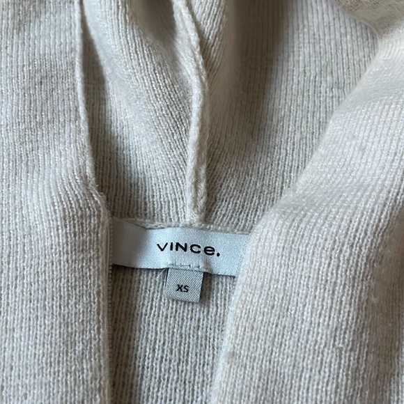 Vince Quarter zip Hooded Cashmere Wool Sweater Cream Women’s XS Designer Luxury - Picture 5 of 12